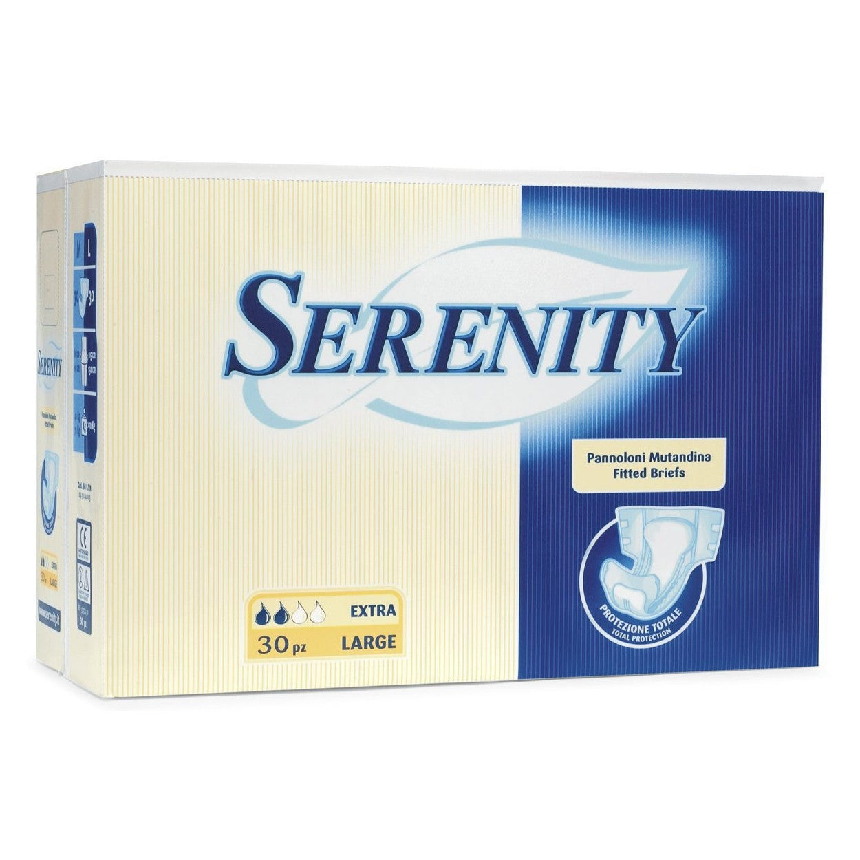 PANNOLONE PER INCONTINENZA SERENITY CLASSIC SUPERDRY FORMATO EXTRA LARGE 30 PEZZI