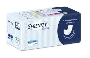 PANNOLONE PER INCONTINENZA FORMATO RETTANGOLARE SENZA BARRIERA SERENITY 30 PEZZI