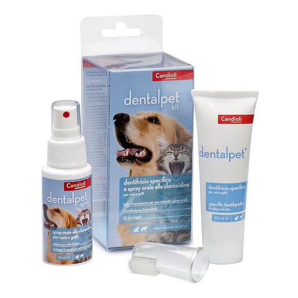 DENTALPET KIT DENTIFRICIO 50ML+SPRAY ORALE 50ML+1 DITALE