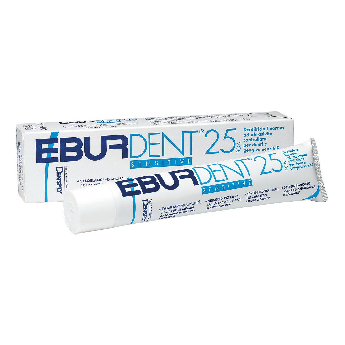 EBURDENT 25RDA SENSITIVE DENTIFRICIO AD ABRASIVITA' CONTROLLATA PER DENTI E GENGIVE SENSIBILI 75 ML
