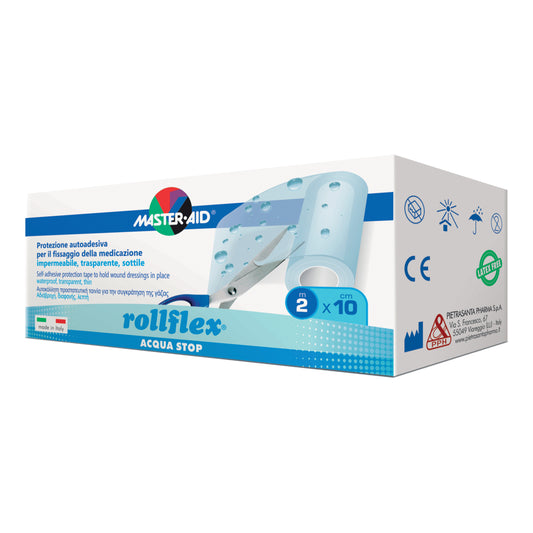 CEROTTO ADESIVO IMPERMEABILE MASTER-AID ROLLFLEX ACQUASTOP 2X10