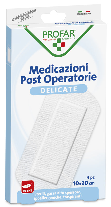 MEDICAZIONE POST OPERATORIA STERILE GARZA ANTIADERENTE 10X20 CM 4 PEZZI PROFAR