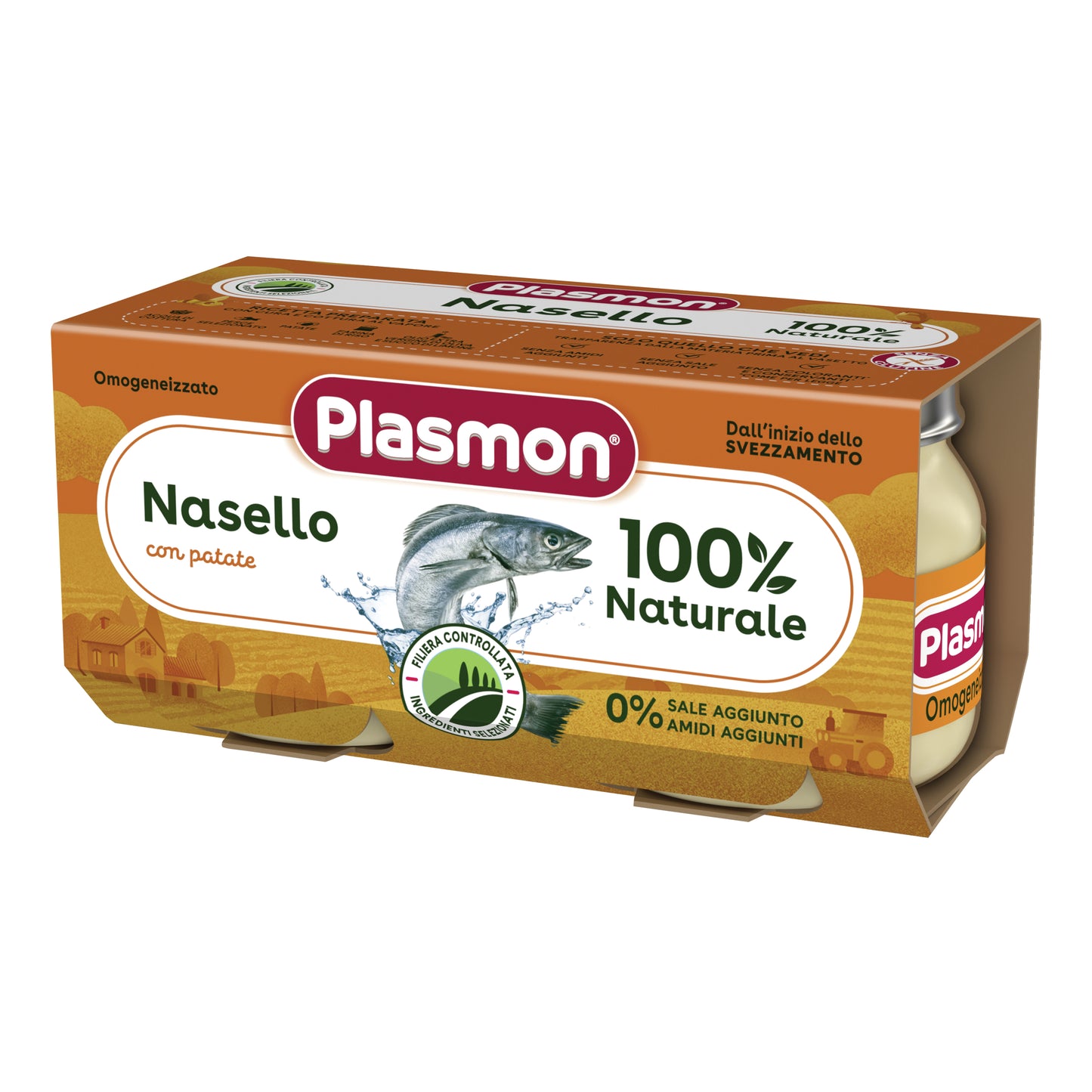 PLASMON OMOGENEIZZATO NASELLO PATATE 80 G X 2 PEZZI