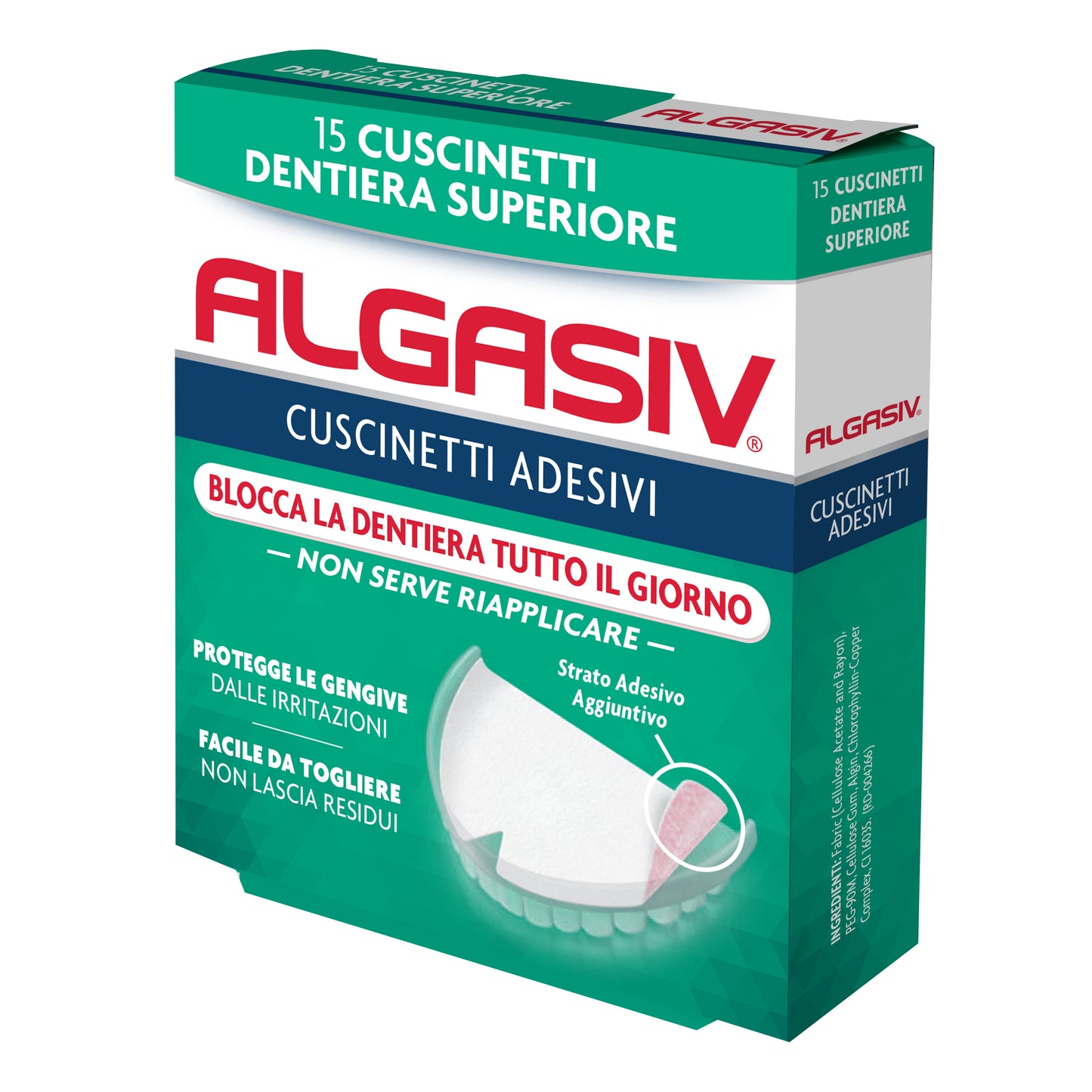 ALGASIV ADESIVO PER PROTESI DENTARIA SUPERIORE 15 PEZZI