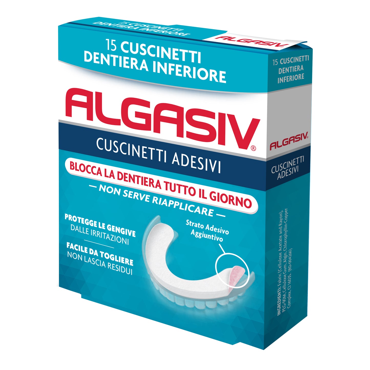 ALGASIV ADESIVO PER PROTESI DENTARIA INFERIORE 15 PEZZI