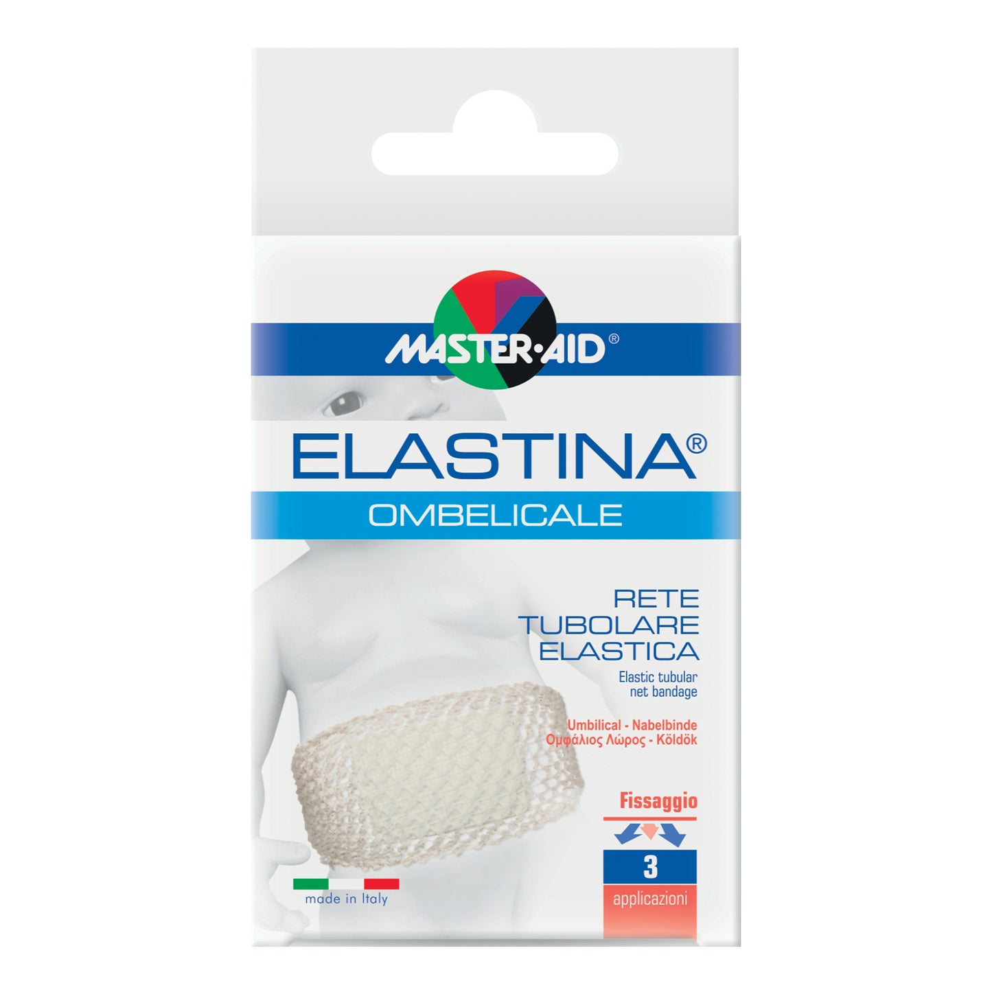 RETE TUBOLARE ELASTICA IPOALLERGENICA PER CINTURA OMBELICALE MASTER-AID 4,5 CM IN TENSIONE CALIBRO 5,5 CM
