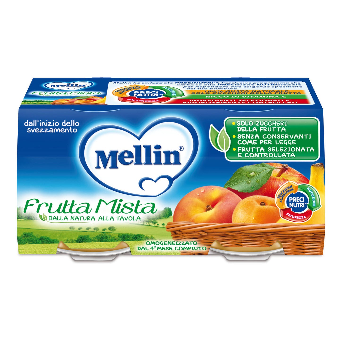 MELLIN OMOGENEIZZATO FRUTTA MISTA 100 G 2 PEZZI