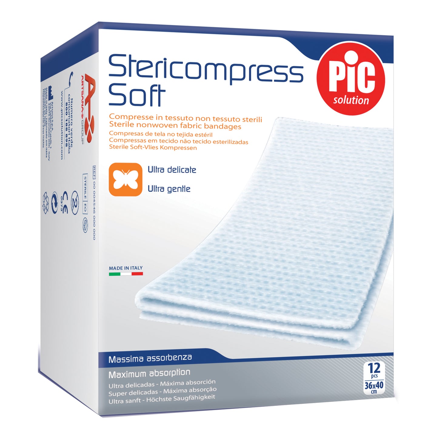 GARZA IN TESSUTO NON TESSUTO PIC 36X40CM 12 PEZZI