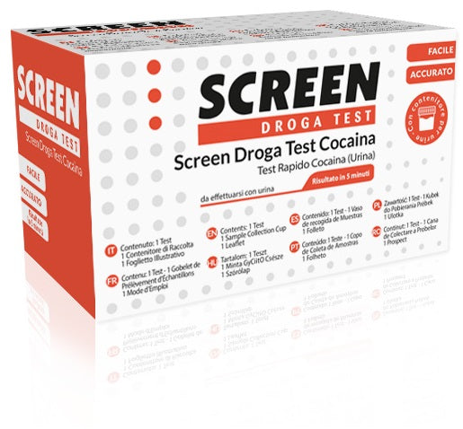SCREEN DROGA TEST COCAINA TEST ANTIDROGA CON CONTENITORE URINA