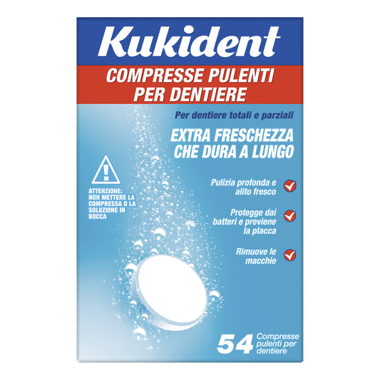 KUKIDENT CLEANSER FRESCH 54 COMPRESSE PULIZIA PROTESI DENTARIE