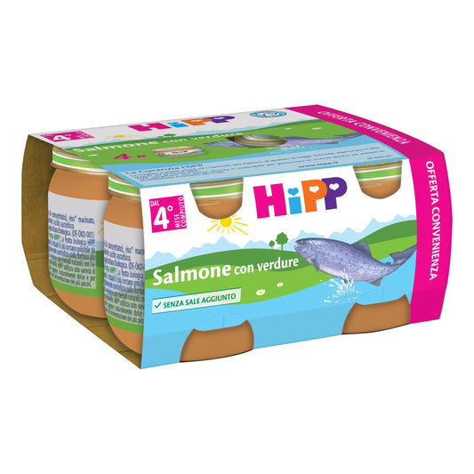 HIPP OMOGENEIZZATO SALMONE CON VERDURE 2X80 G