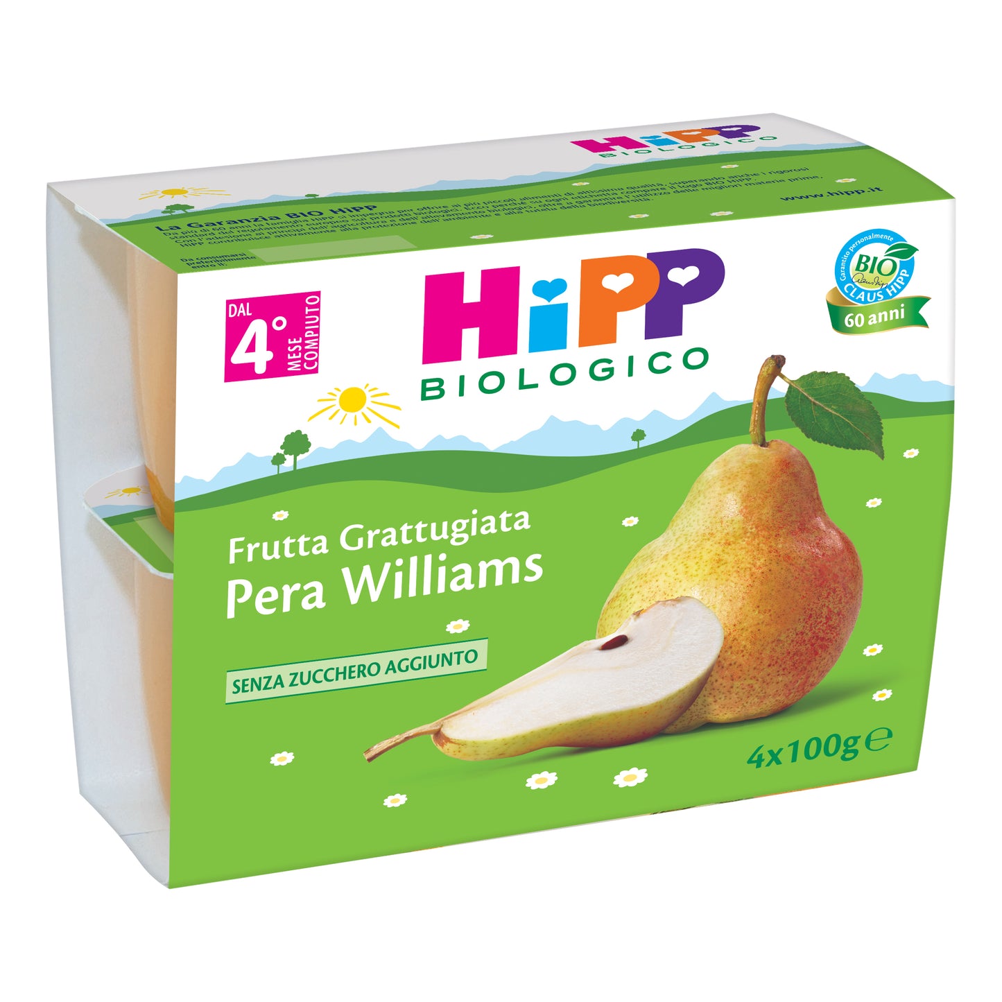 HIPP BIO HIPP BIO FRUTTA GRATTUGGIATA PERA WILLIAMS 4X100 G