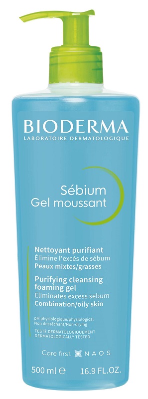 Bioderma Sebium Moussant Gel Detergente Viso Per Pelli Acneiche 500ml