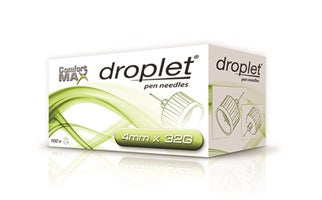 AGO PER PENNA DA INSULINA DROPLET COMFORT MAX 32 GAUGE 4 MM 100 PEZZI