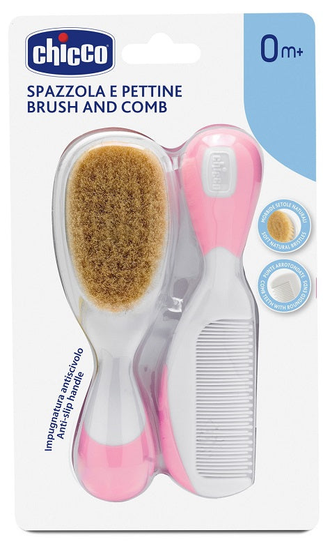 CHICCO SPAZZOLA + PETTINE ROSA