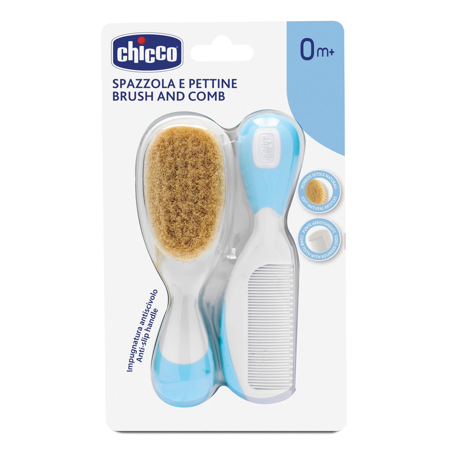 CHICCO SPAZZOLA + PETTINE AZZURRO