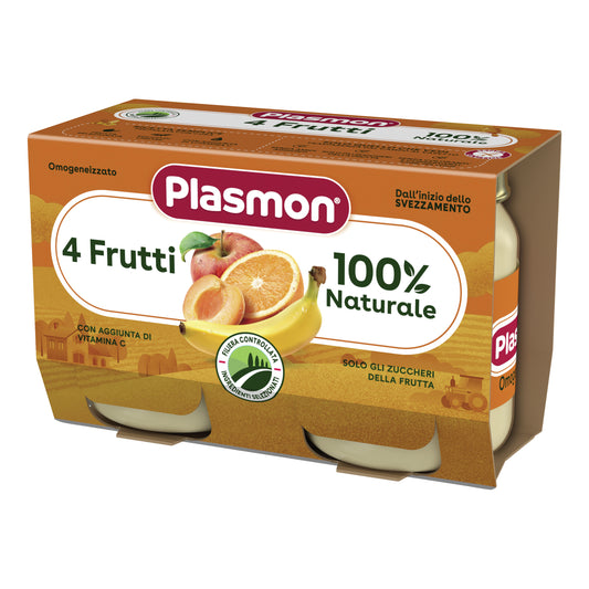 PLASMON OMOGENEIZZATO 4 FRUTTI 2 X 104 G