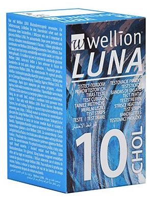 WELLION LUNA 10 STRIPS STRISCE PER MISURAZIONE COLESTEROLO