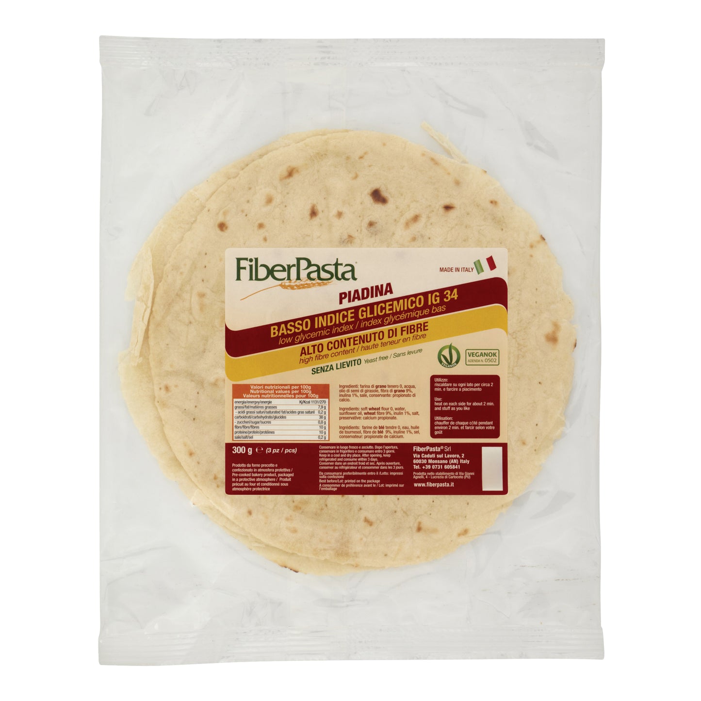 FIBERPASTA PIADINA 300 G