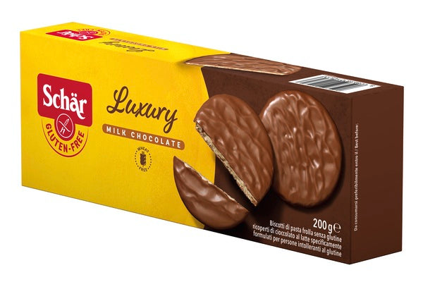 SCHAR LUXURY BISCOTTI DI PASTA FROLLA RICOPERTI DI CIOCCOLATO AL LATTE 200 G