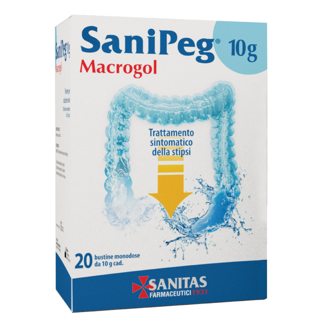 SANIPEG MACROGOL POLVERE PER SOLUZIONE ORALE 20 BUSTE DA 10 G