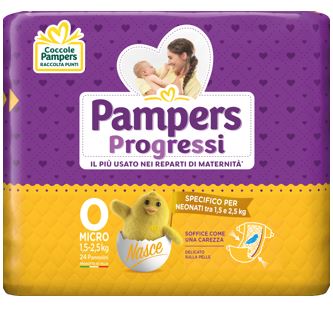 PAMPERS PROGRESSI MICRO PANNOLINI PER BAMBINI 24 PEZZI