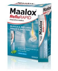 Maalox Reflurapid Trattamento Reflusso Bruciore di Stomaco Acidità Gastrica 20 bustine 10ml