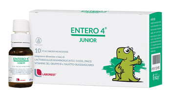 Entero 4 Junior 10 flaconcini da 8ml Integratore di fermenti lattici, zinco e vitamine del gruppo B