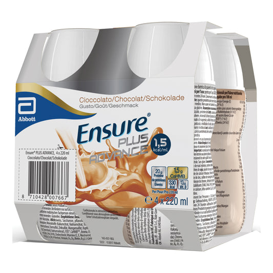 ENSURE PLUS ADVANCE CIOCCOLATO 4 BOTTIGLIE DA 220 ML