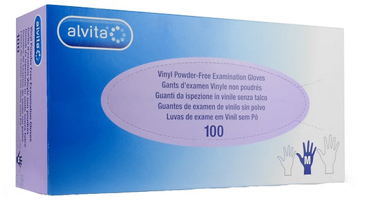 ALVITA GUANTI IN VINILE SENZA POLVERE TAGLIA L 100 PEZZI