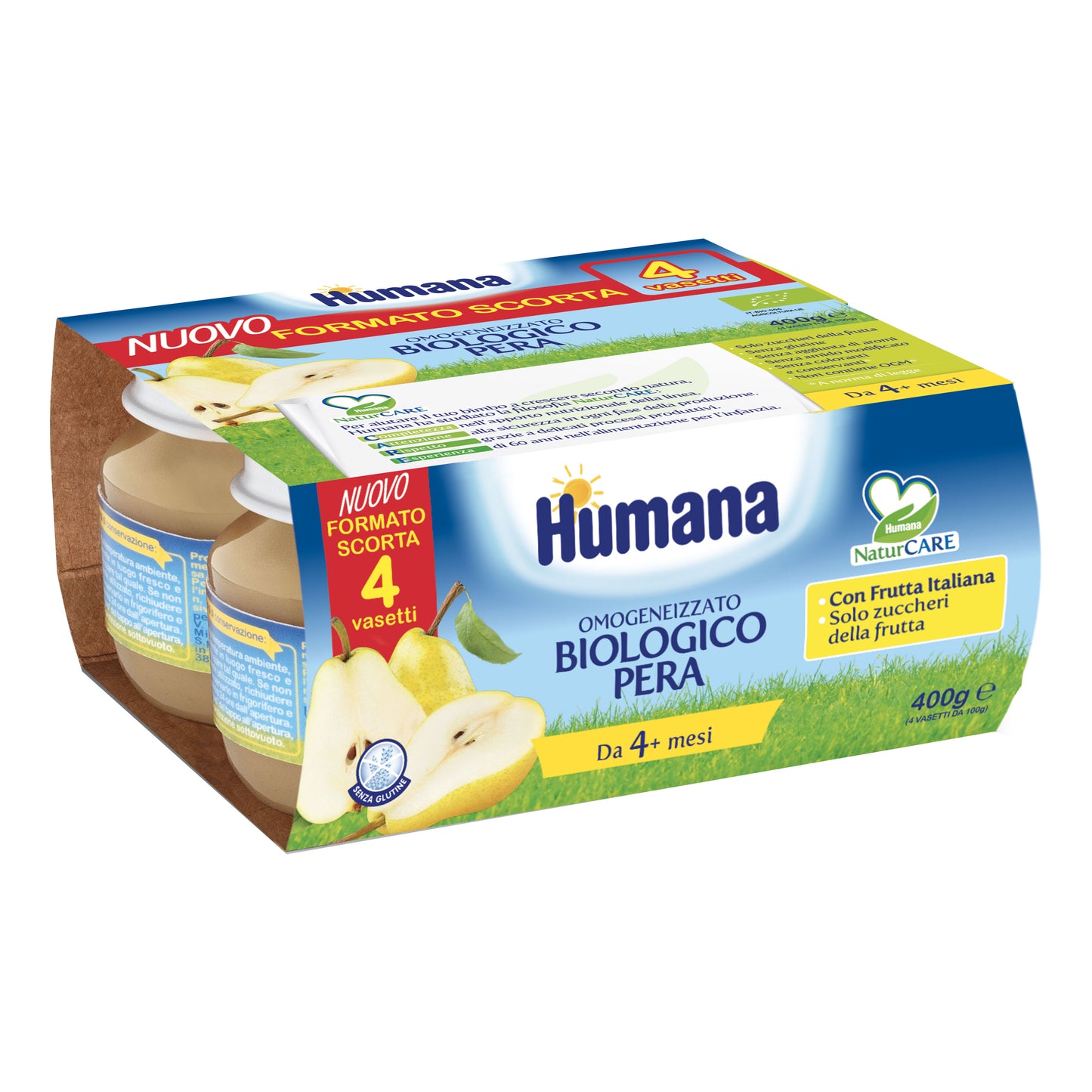 HUMANA OMOGENEIZZATO PERA BIO 4 X 100 G