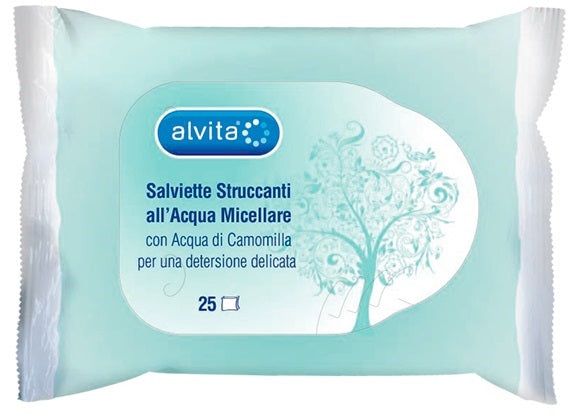 ALVITA SALVIETTINE STRUCCANTI ACQUA MICELLARE 25 PEZZI