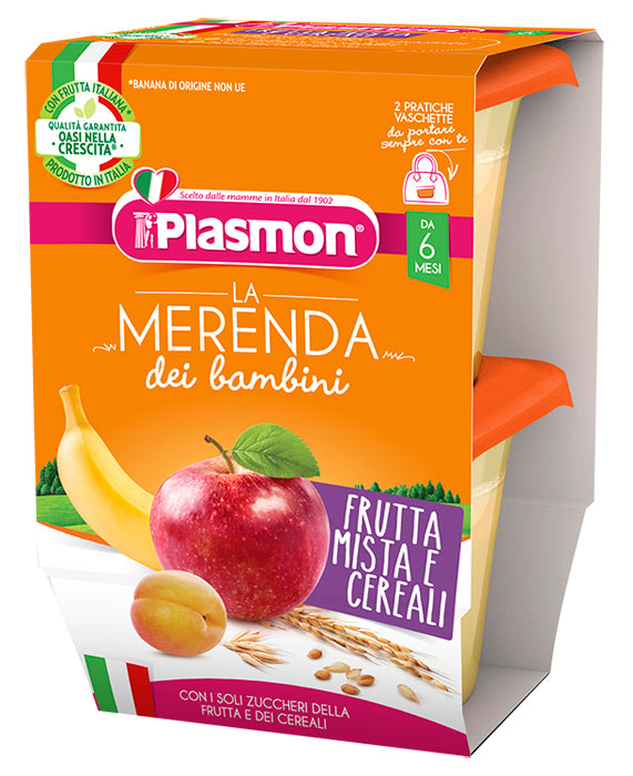 PLASMON LA MERENDA DEI BAMBINI MERENDE FRUTTA CEREALI ASETTICO 2 X 120 G