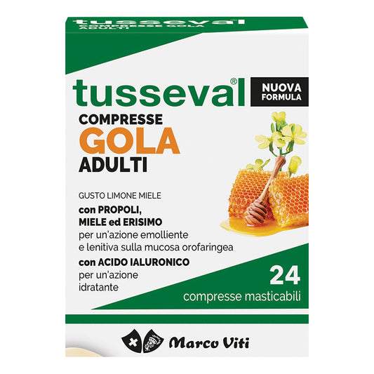 TUSSEVAL GOLA ADULTI 24 COMPRESSE MASTICABILI LIMONE E MIELE