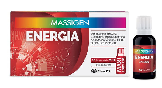 Massigen Energia Integratore Tonico Energetico 10 Flaconcini x 25ml