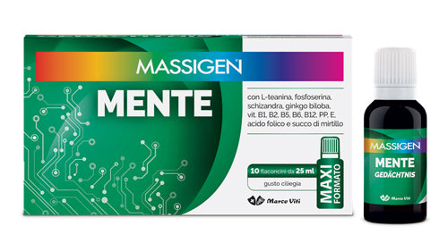 Massigen Mente Integratore Tonico per Concentrazione 10 Flaconcini 25ml