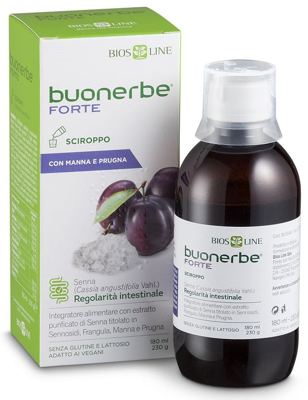 Biosline Buonerbe Forte Sciroppo 180ml integratore per favorire il transito intestinale