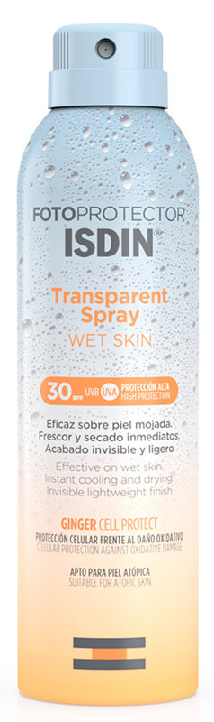 Isdin Fotoprotector Transparent Spray Solare Corpo Wet Skin SPF30 250ml