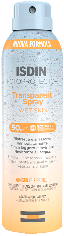 Isdin Fotoprotector Transparent Spray Solare Corpo Wet Skin SPF50 250ml