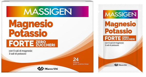 Massigen Magnesio e Potassio Forte Zero Zuccheri 24 Bustine 8g