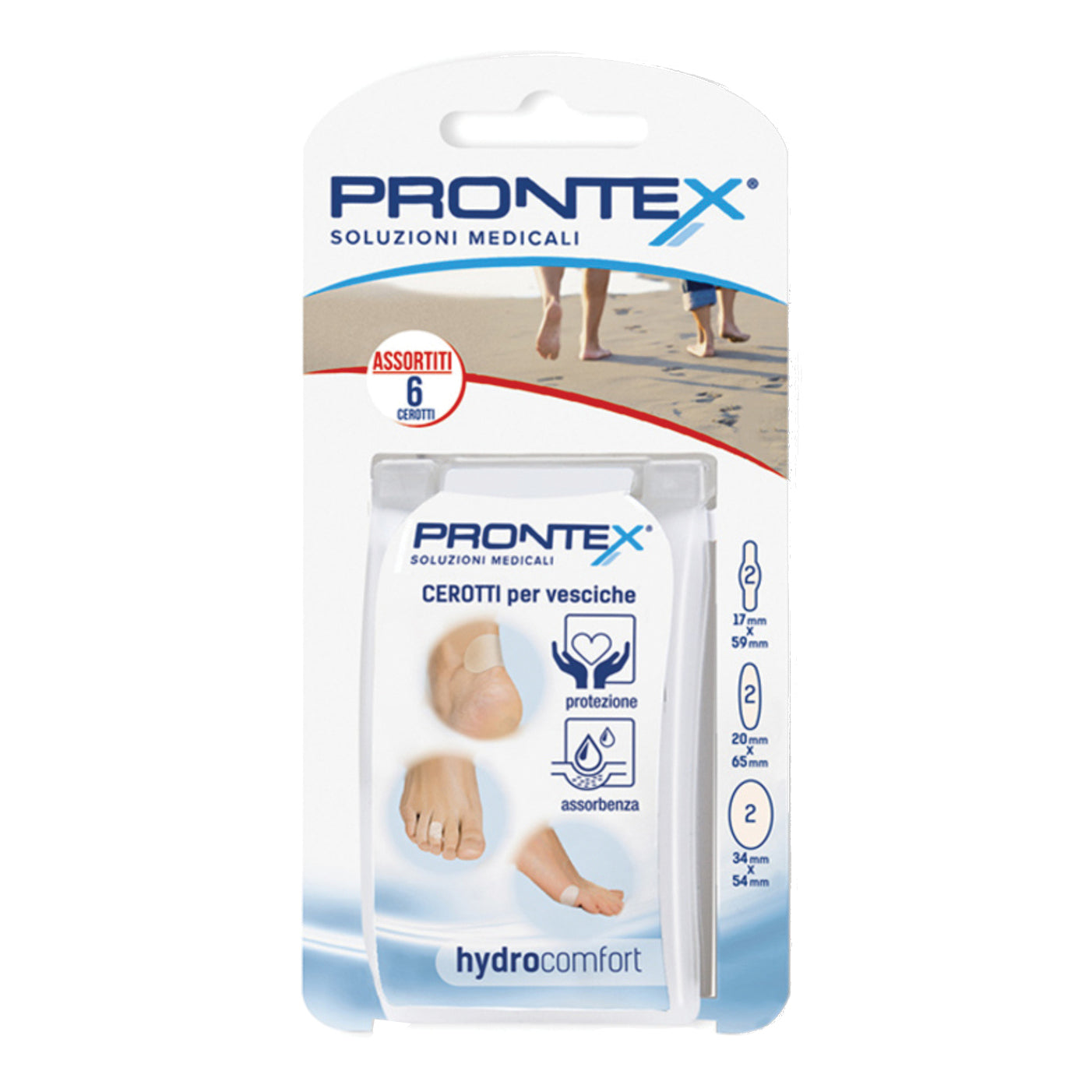 MEDICAZIONE IN IDROCOLLOIDI HYDROCOMFORT ASSORTITI 6 PEZZI
