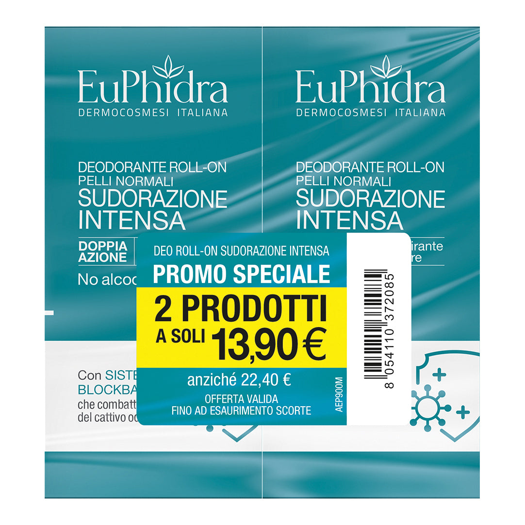 EUPHIDRA DEO ROLL-ON SUDORAZIONE INTENSA ABBINATA 2 PEZZI DA 50 ML