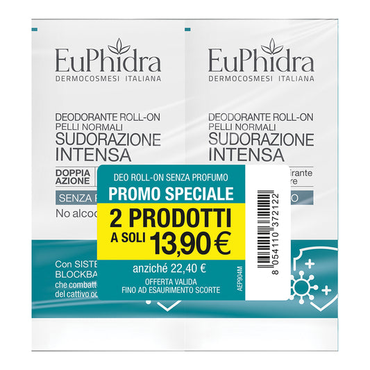 EUPHIDRA DEO ROLL-ON SENZA PROFUMO ABBINATA 2 PEZZI DA 50 ML
