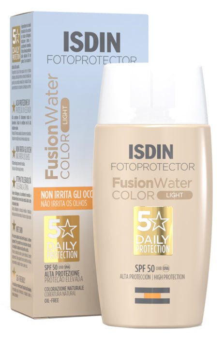 Isdin Fusion Water Color Light Fotoprotezione Crema Solare Colorata Ultraleggera SPF50 50ml