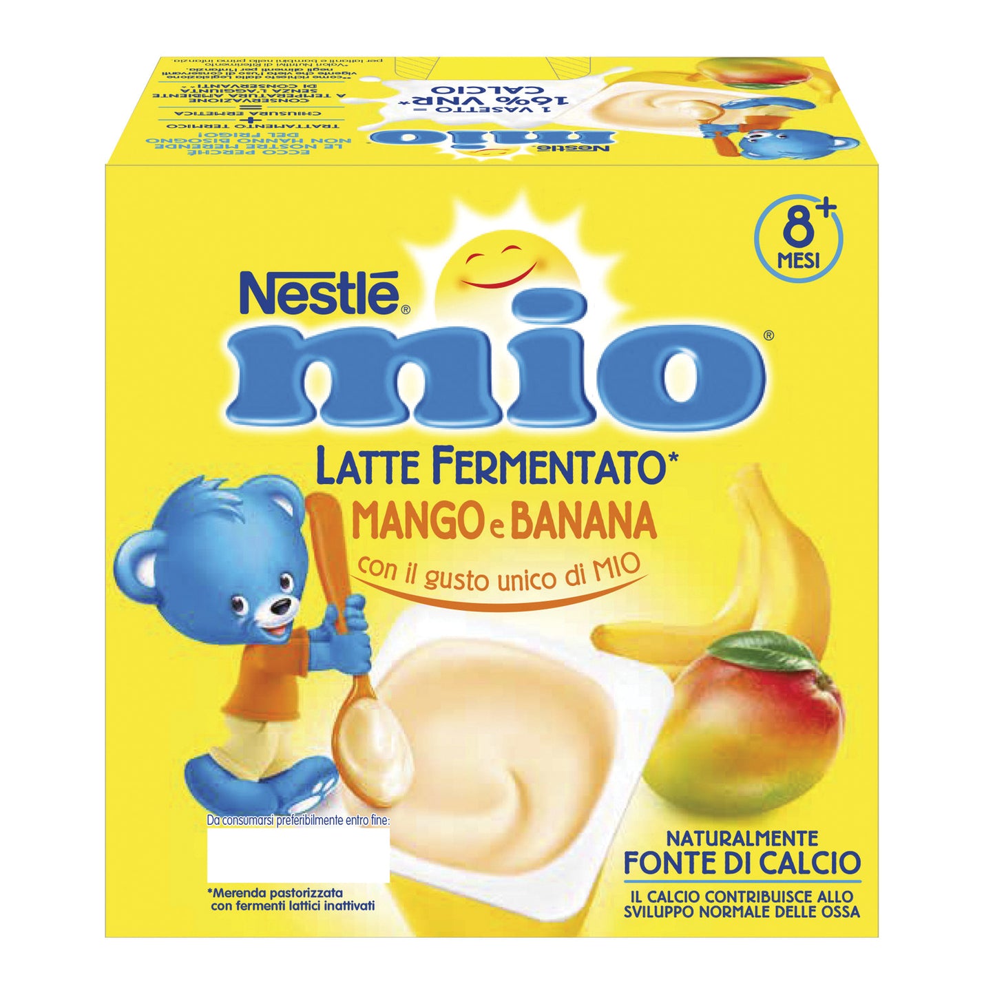 MIO MERENDA LATTE FERMENTATO MANGO E BANANA 4 PEZZI DA 100 G