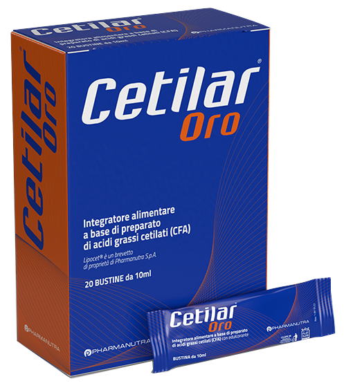 CETILAR ORO 20 STICK DA 10ML-Integratore alimentare a base di preparato di acidi grassi cetilati (CFA)