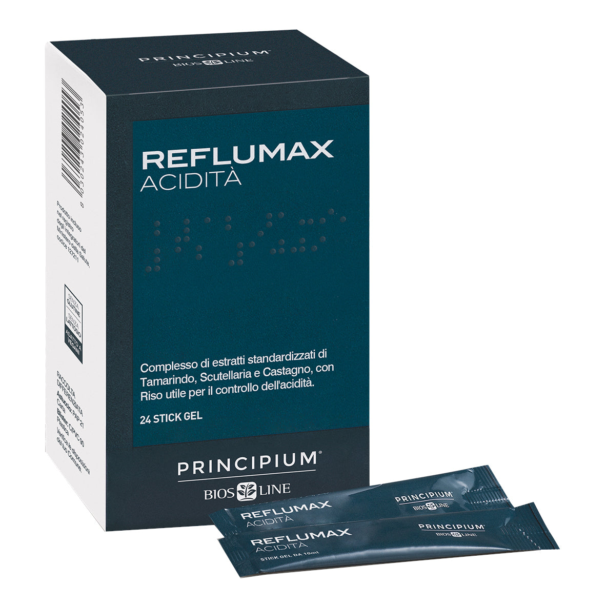 Biosline Principium Reflumax Acidità 24 stick gel per combattere l'acidità gastrica