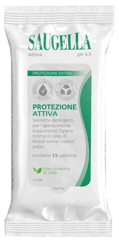 Saugella Attive 15 salviettine intime detergenti