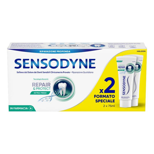 Sensodyne Repair and Protect dentifricio Extra Fresh 2X75ml