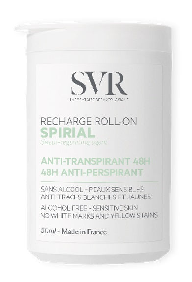 SVR Spirial Ricarica Deo Roll On anti-traspirante 48H, sudorazione da normale ad eccessiva 50ml